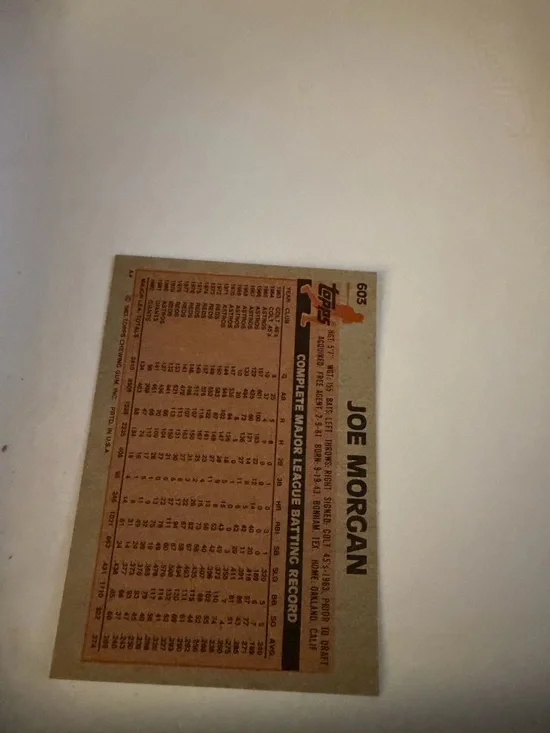 1983 topps Joe Morgan giants baseball card - Picture 2 of 2